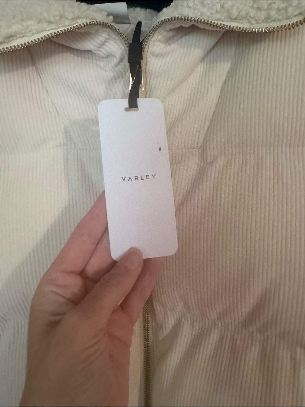Varley Cream Corduroy Quilted Puffer Jacket - Picture 6 of 6